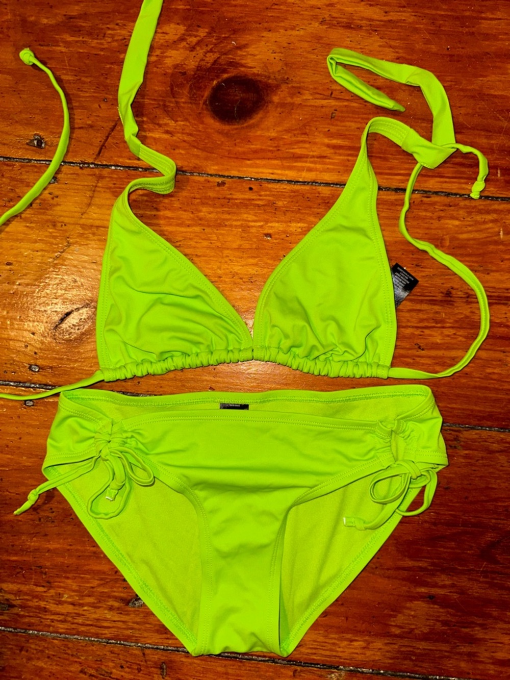 City Streets Neon Lime Triangle Bikini Set